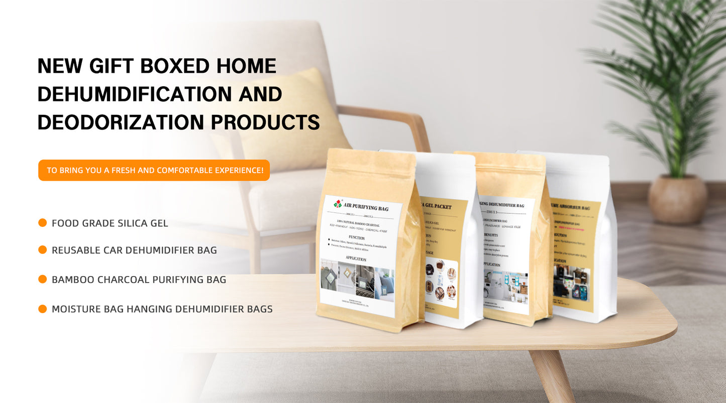 The manufacturer has developed a four-piece dehumidification gift set Dehumidifier Bag Bamboo Charcoal Bag Moisture Absorbe