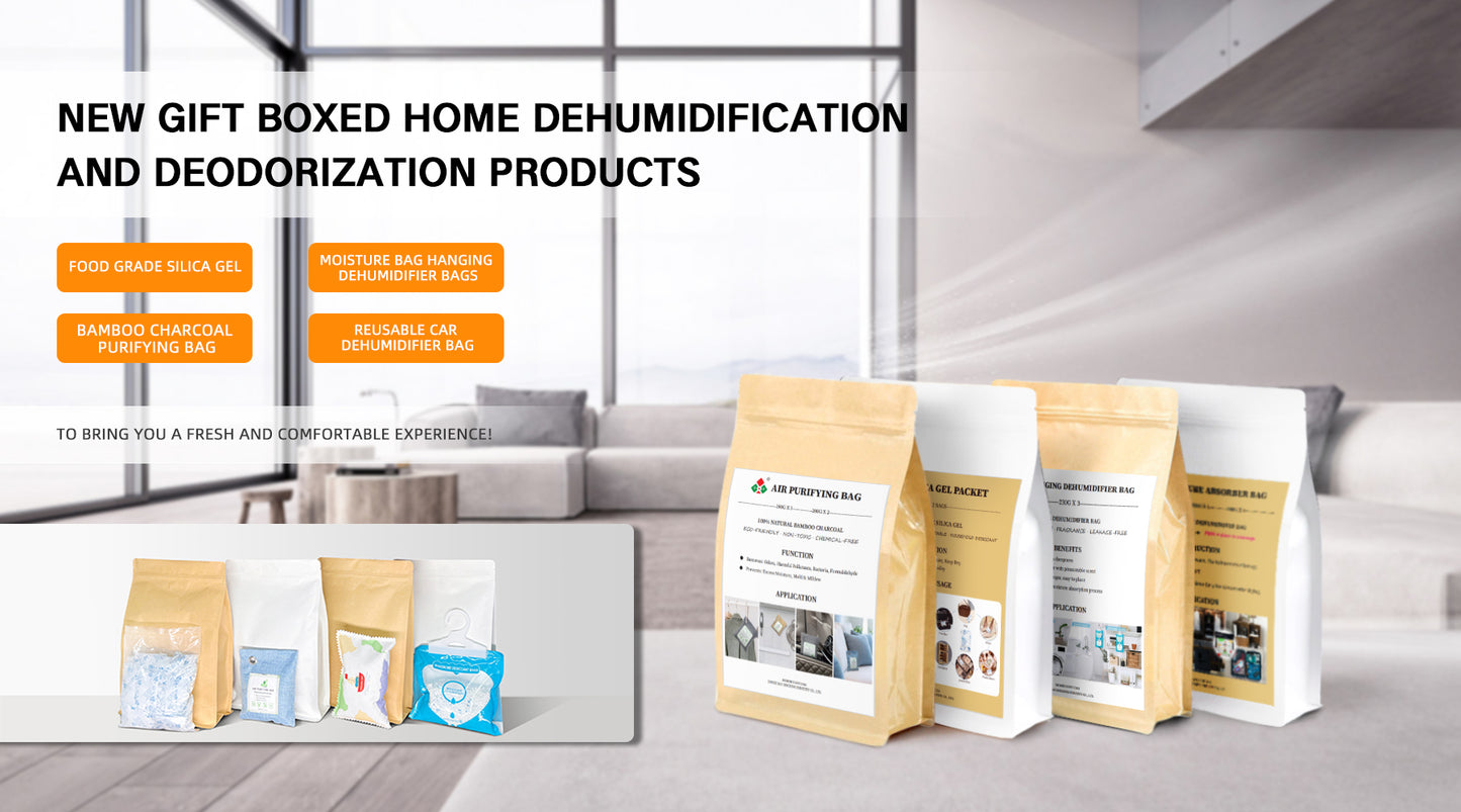 The manufacturer has developed a four-piece dehumidification gift set Dehumidifier Bag Bamboo Charcoal Bag Moisture Absorbe