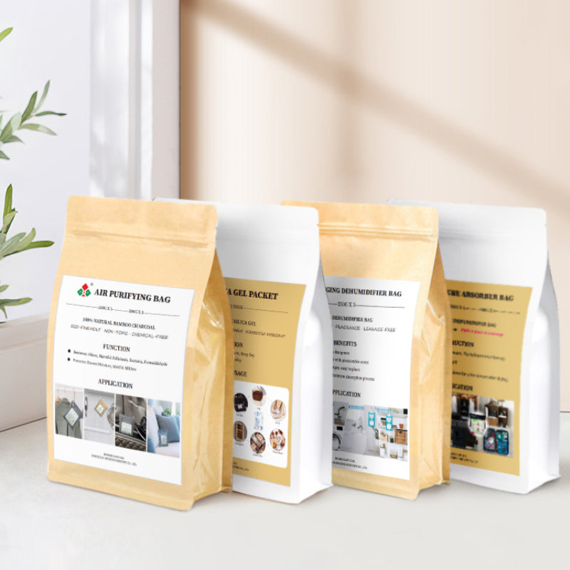 Experience a cleaner, healthier living environment with our 4-in-1 home solution kit that includes a dehumidification bag, food-grade silica gel, car dehumidifi