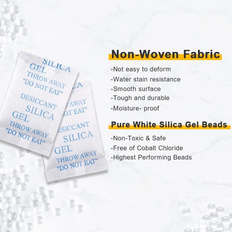 Silica Gel Desiccant Premium Pure and Safe Silica Gel Packets Desiccant Dehumidifiers, Silica Gel Packs (Food Safe) Moisture Absorbers, Desiccant Packets